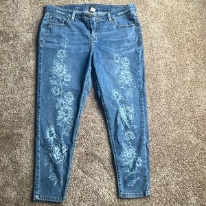 Lame Bryant Floral Accent Skinny Jeans - Worn Once